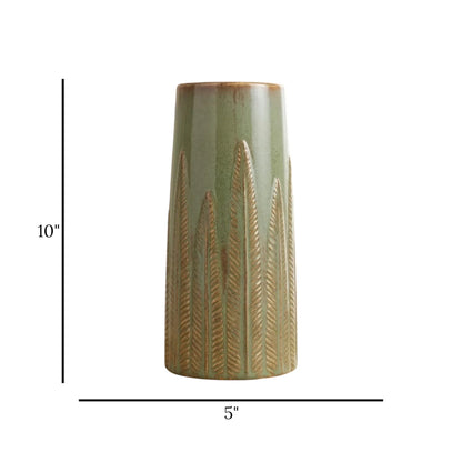 ceramic vase textured leaves parrot large 10''x5'' china