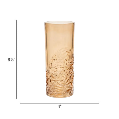 glass tube vase caret golden 9.5''x4'' china